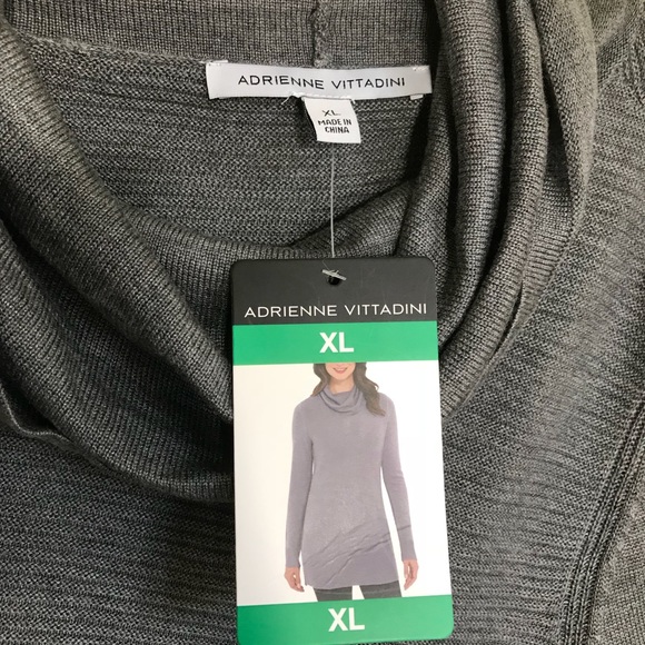 Adrianne Vittadini Gray Tunic Sweater Sz XL - Picture 4 of 8